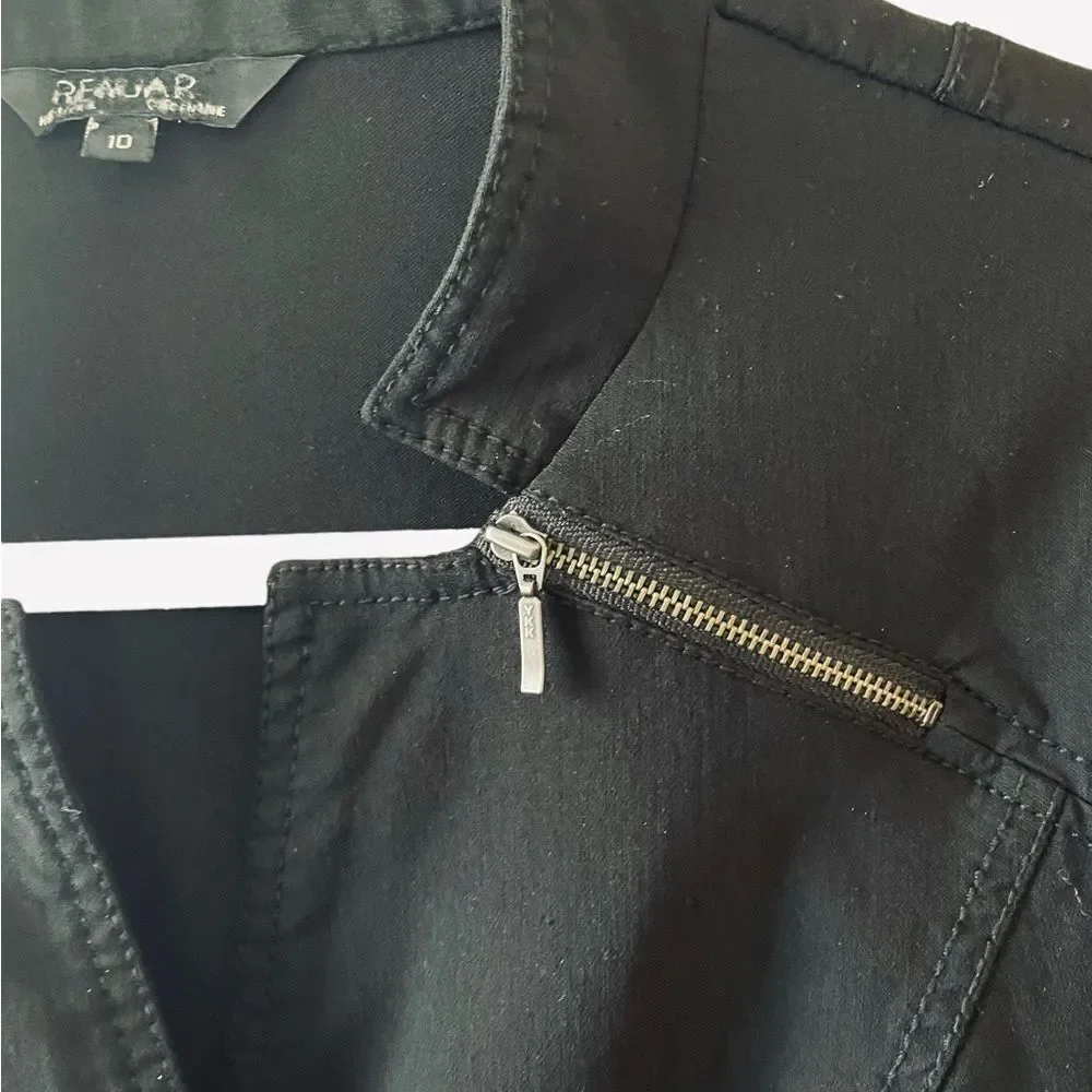 BLACK‎ JACKET WITH ZIPPER ACCENTS BY RENUAR, SZ 10